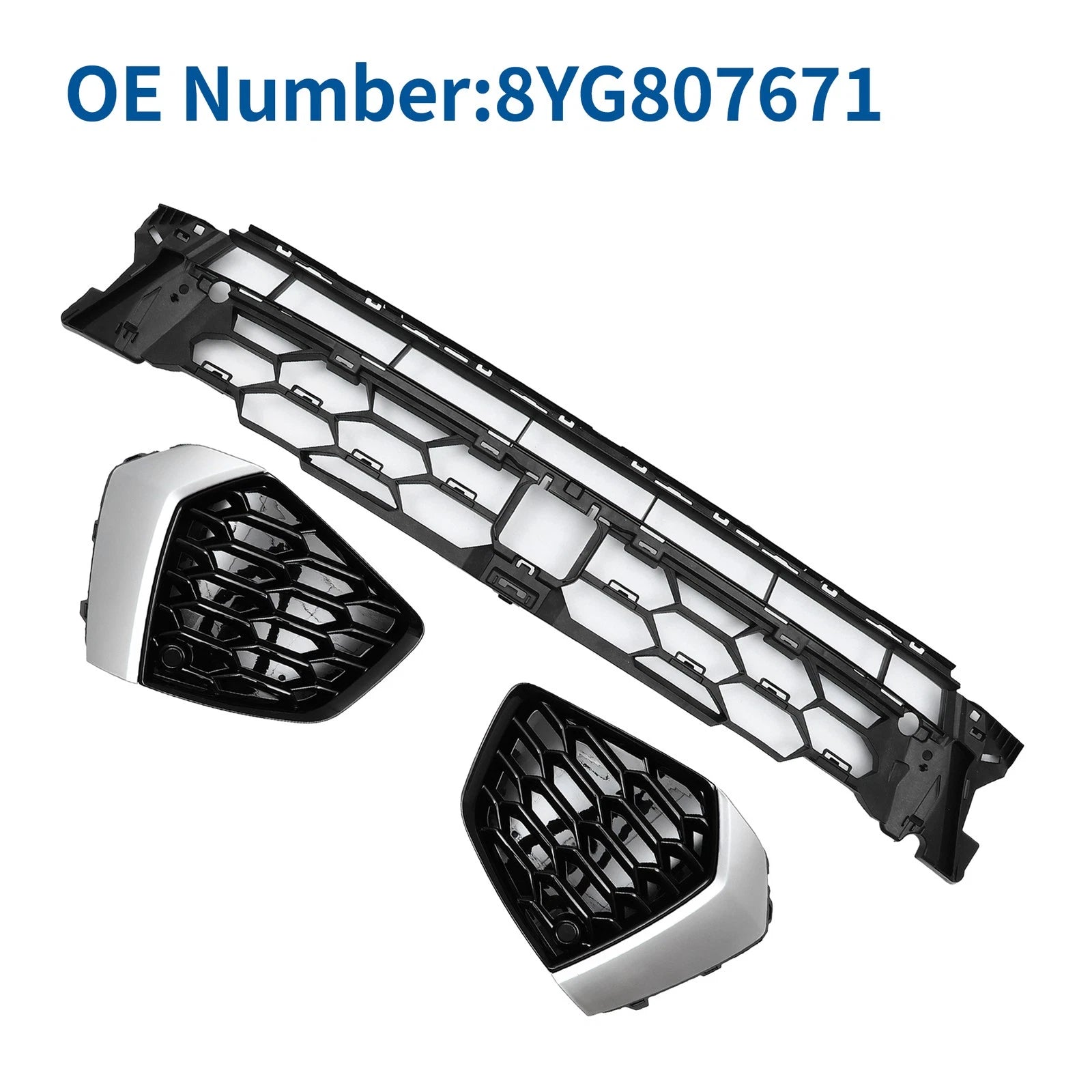 Front Lower Bumper Grille for Audi A3L (2021–2024) Black Sport Style