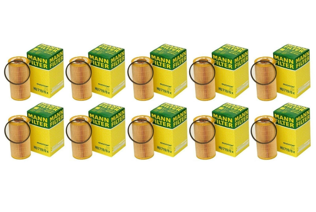 Set of 10 Engine Oil Filters Mann for VW Beetle Bora Eos Golf Jetta Audi A3 RS3 (2000–2023)