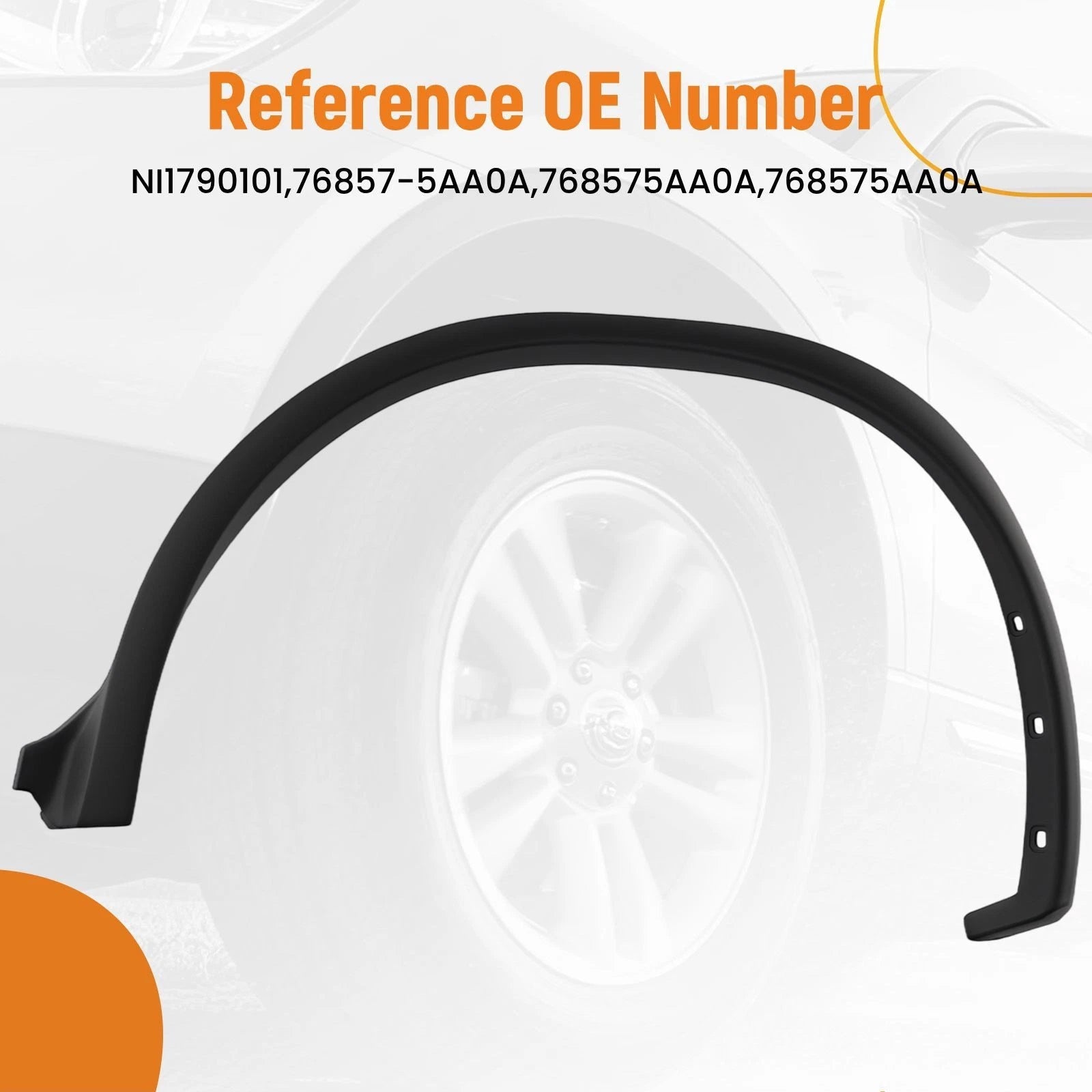 Driver Rear Wheel Arch Trim for Nissan Murano (2015–2022) 768575AA0A Black
