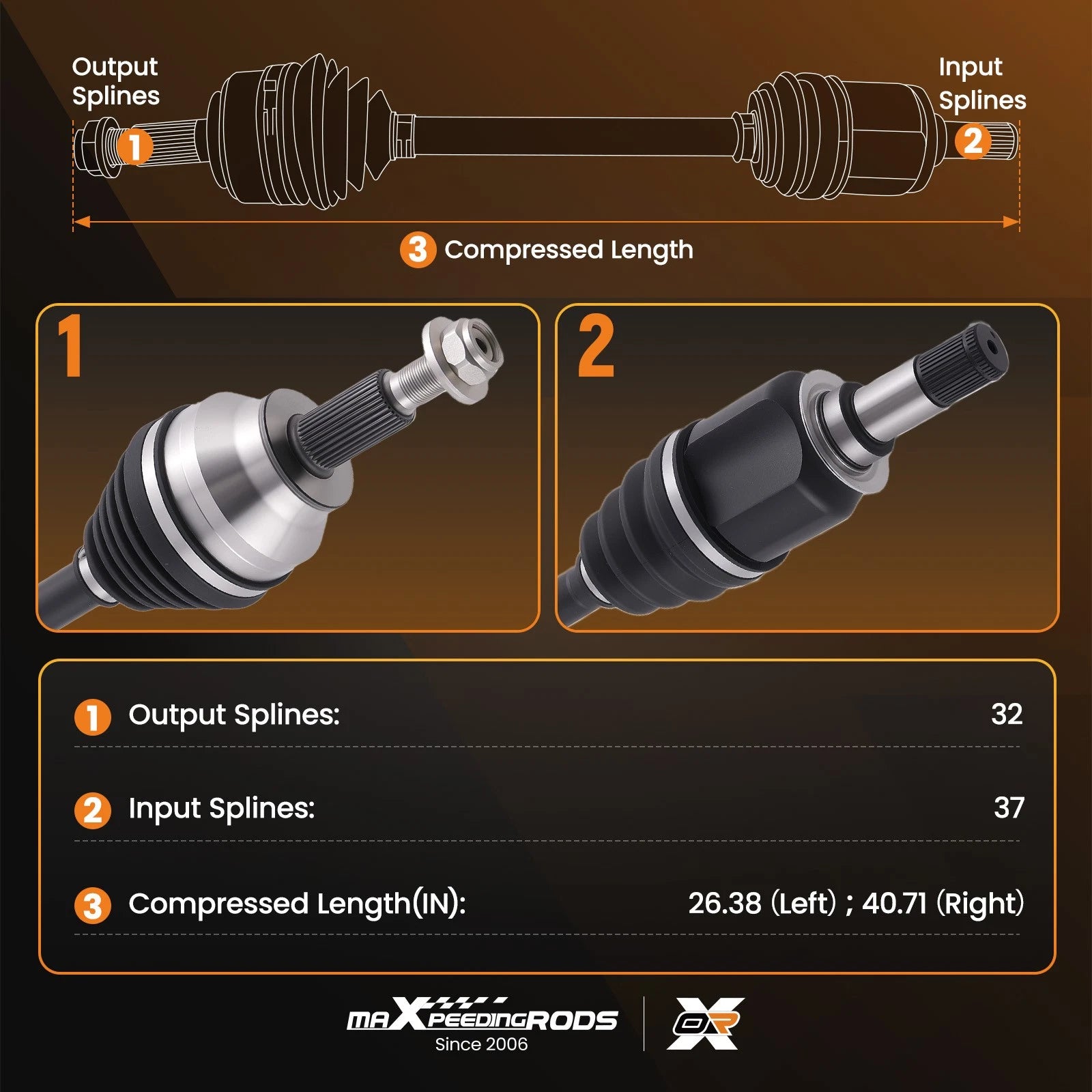 Front Left & Right CV Axles for Dodge Durango Jeep Grand Cherokee (1998–2023)