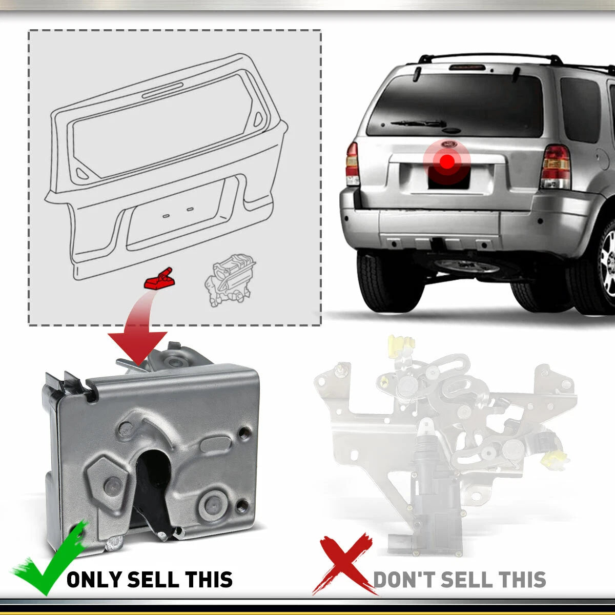 Rear Tailgate Door Lock Actuator for Ford Escape (2001-2007)