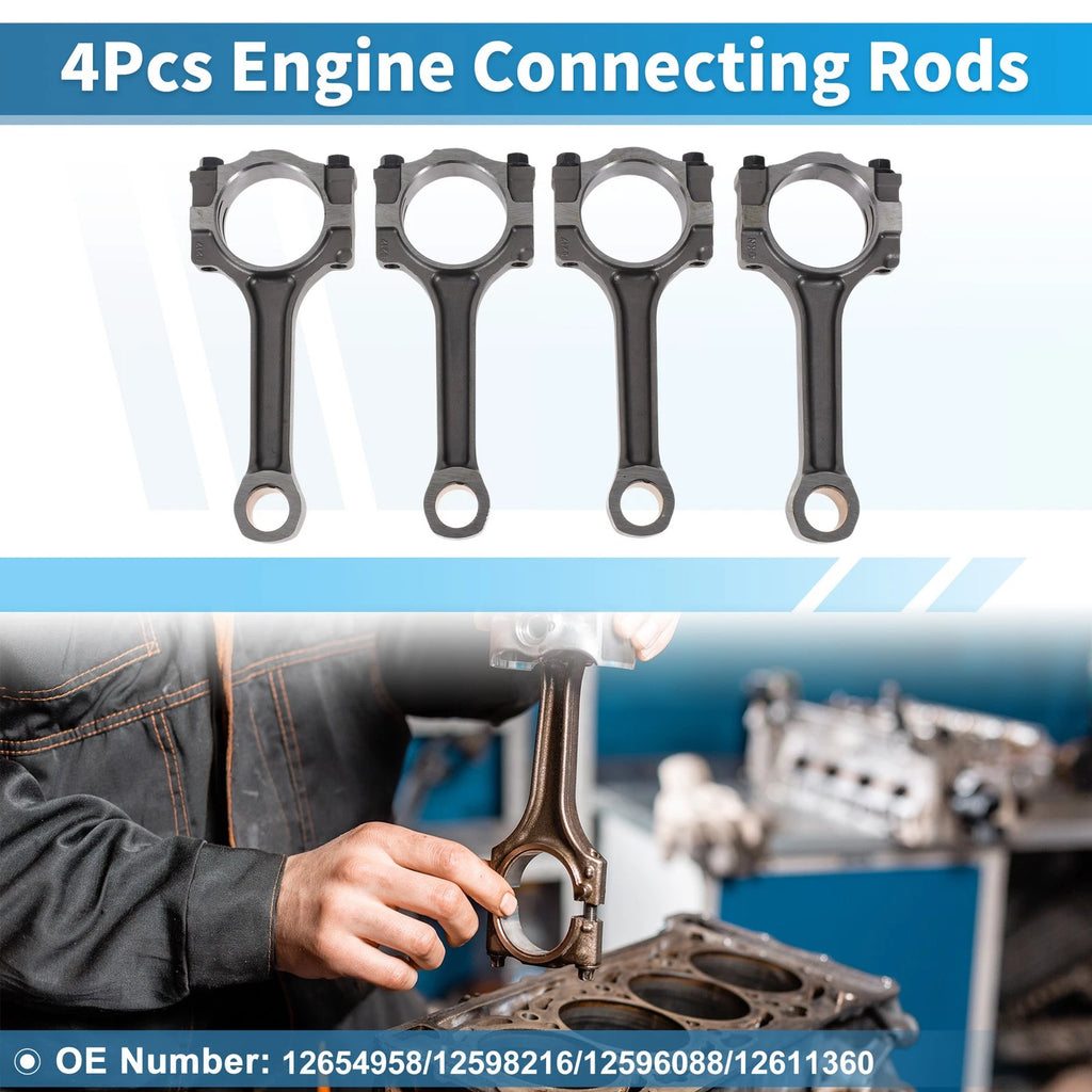 Set of 4 Engine Connecting Rods for Buick Allure 2.4L (2010–2015) No. 12654958/12598216