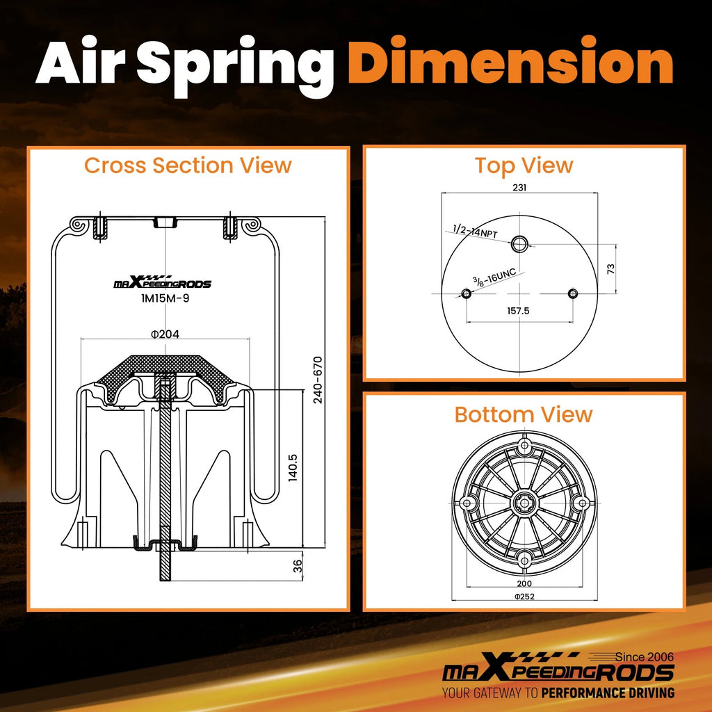 2X Air Suspension Bellow Bags for Goodyear Firestone