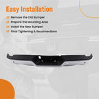 Chrome Rear Bumper Assembly for Ram 1500 2500 3500 (2013–2018)