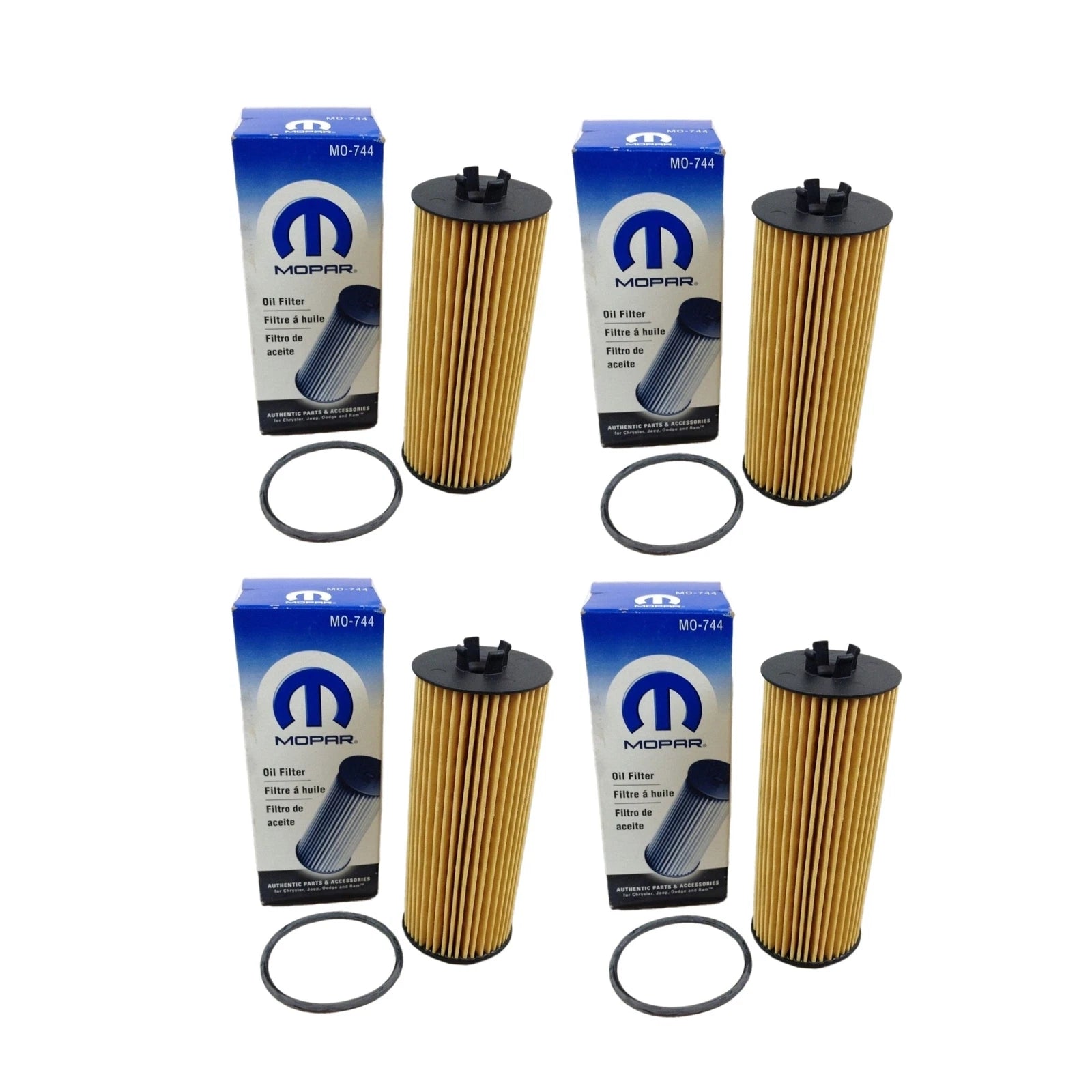 Set of 4 Engine Oil Filters for Chrysler Dodge Jeep Ram 3.6L V6 (OEM)