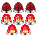 8pcs Chrome Red LED Side Marker Lights for