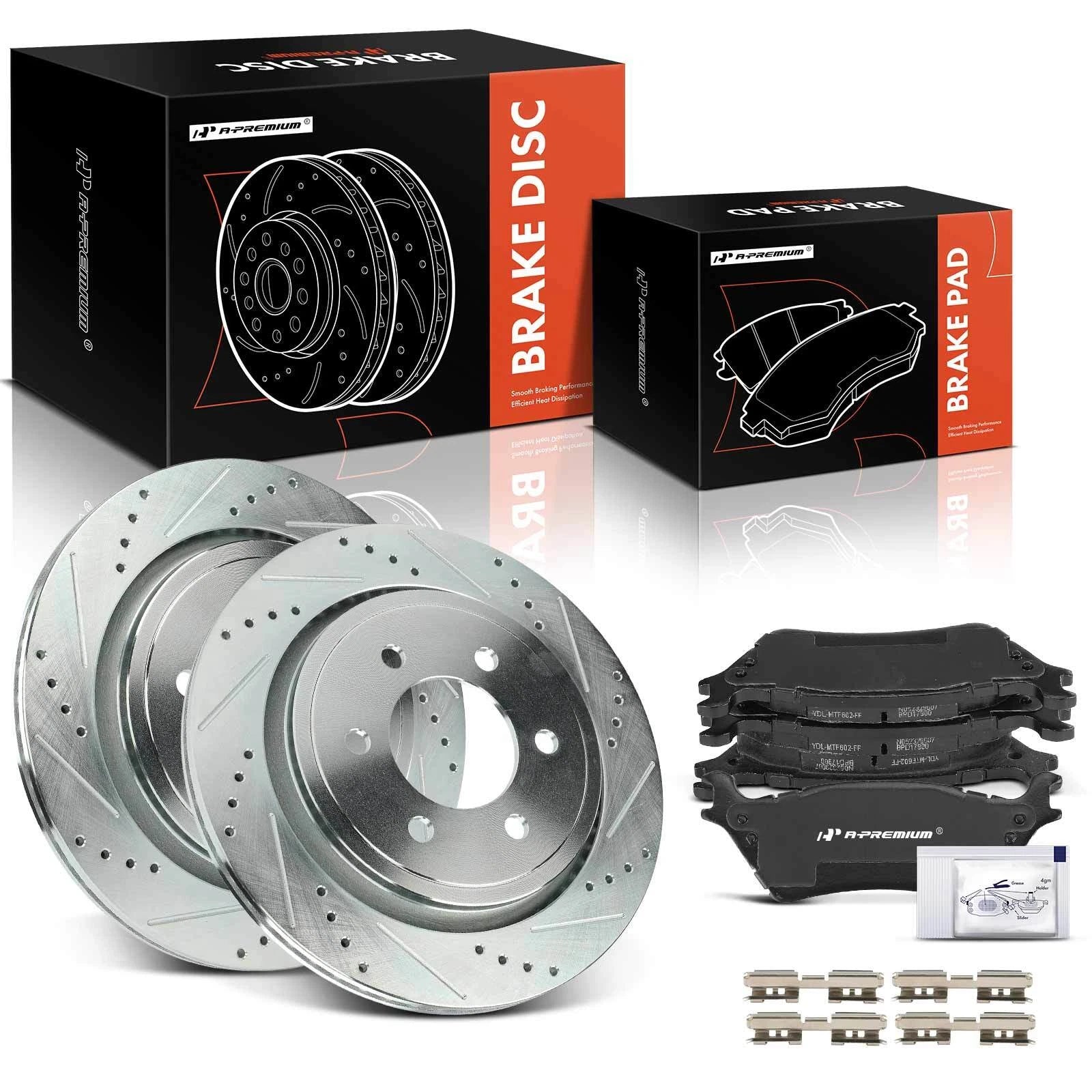 Set of 6 Rear Drilled Brake Rotors & Pads for Ford F-150 (2015–2016)