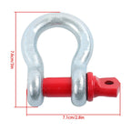 Set of 10 Bow-Shaped D Ring Shackles 2 Ton Working Load Limit