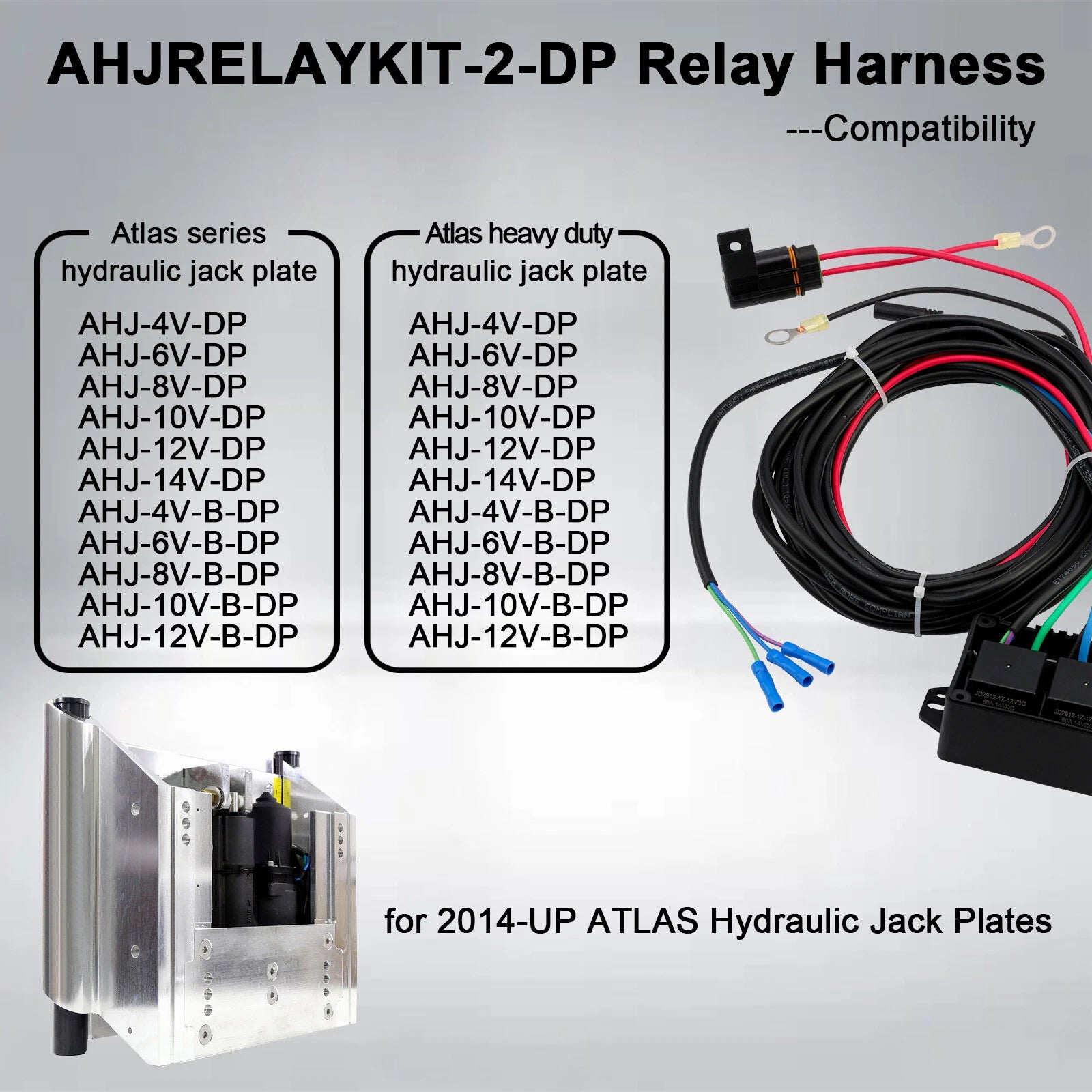 Hydraulic Jack Plate Relay Wiring Harness Kit for Atlas Series (AHJRELAYKIT-2-DP)