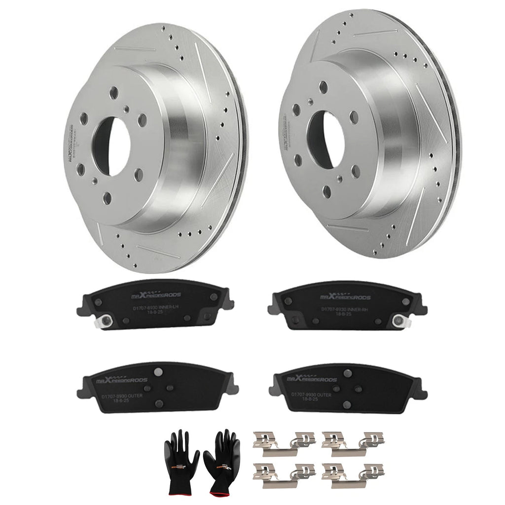Rear Brake Rotors and Pads Set for GMC Sierra 1500 (2014–2019) Yukon (2015–2020)
