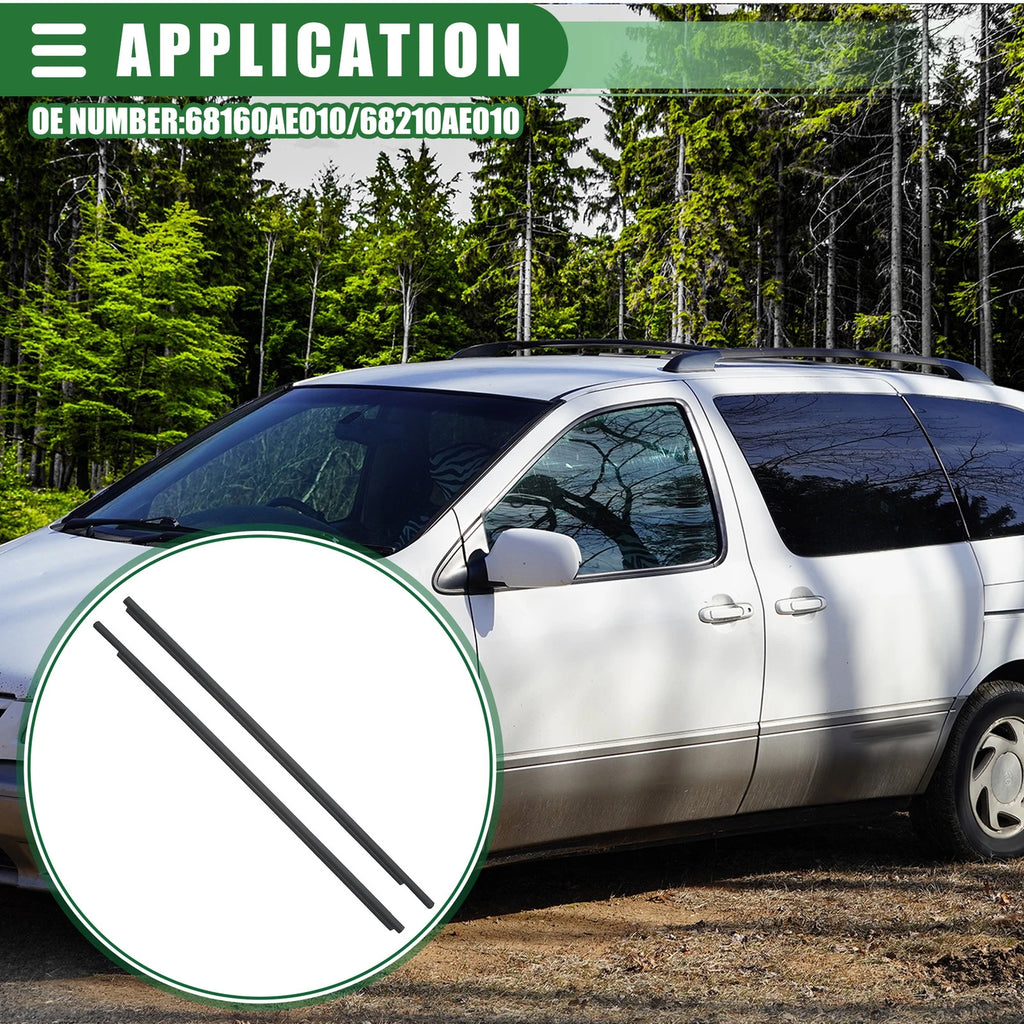 Set of 2 Front Left Right Door Window Belt Weatherstrip for Toyota Sienna (2004–2010)