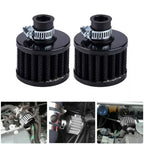 2X 12mm Black Air Intake Filter Turbo Vent Breather Valve Cover for