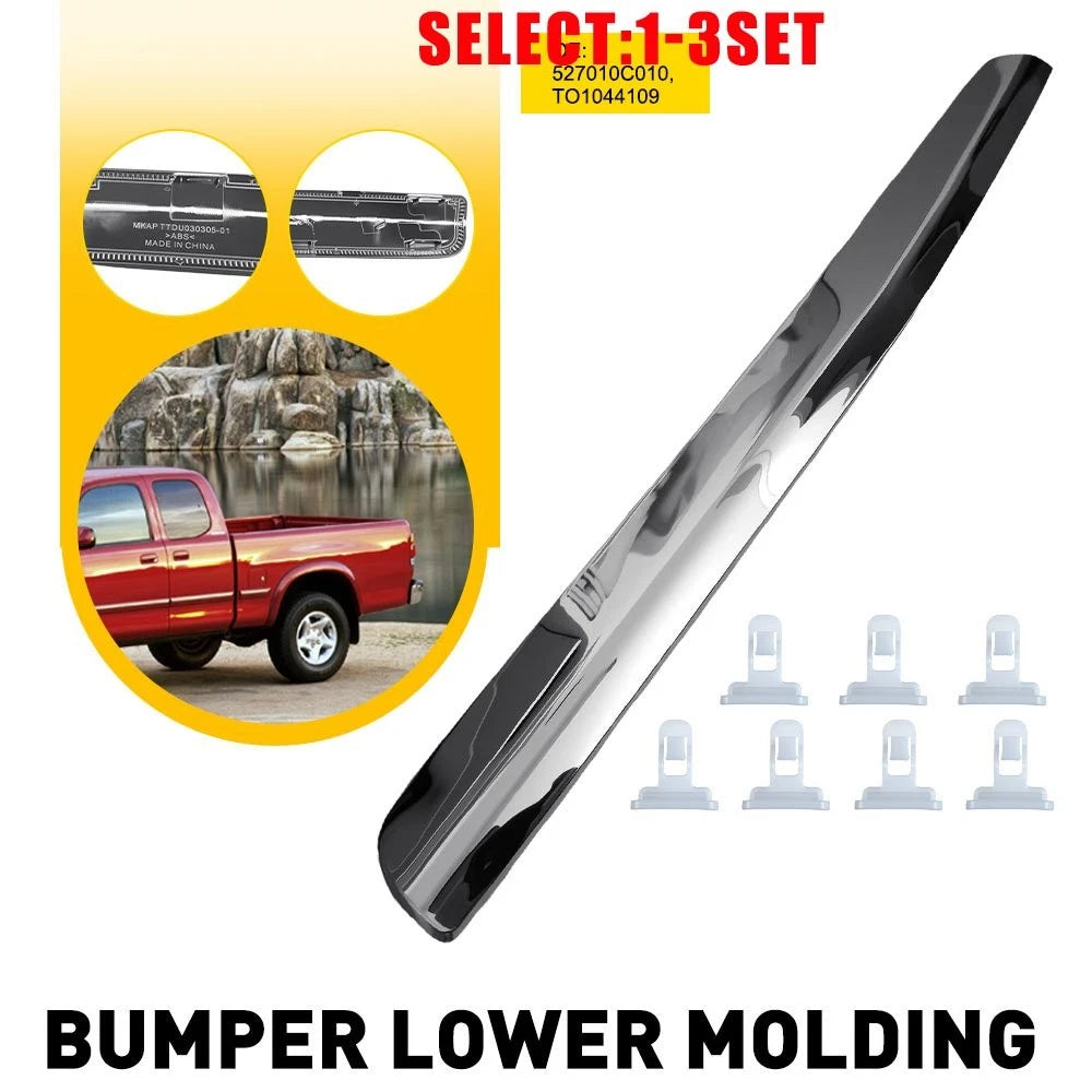 Set of 3 Front Bumper Chrome Lower Molding Trim for Toyota Tundra (2000–2006)
