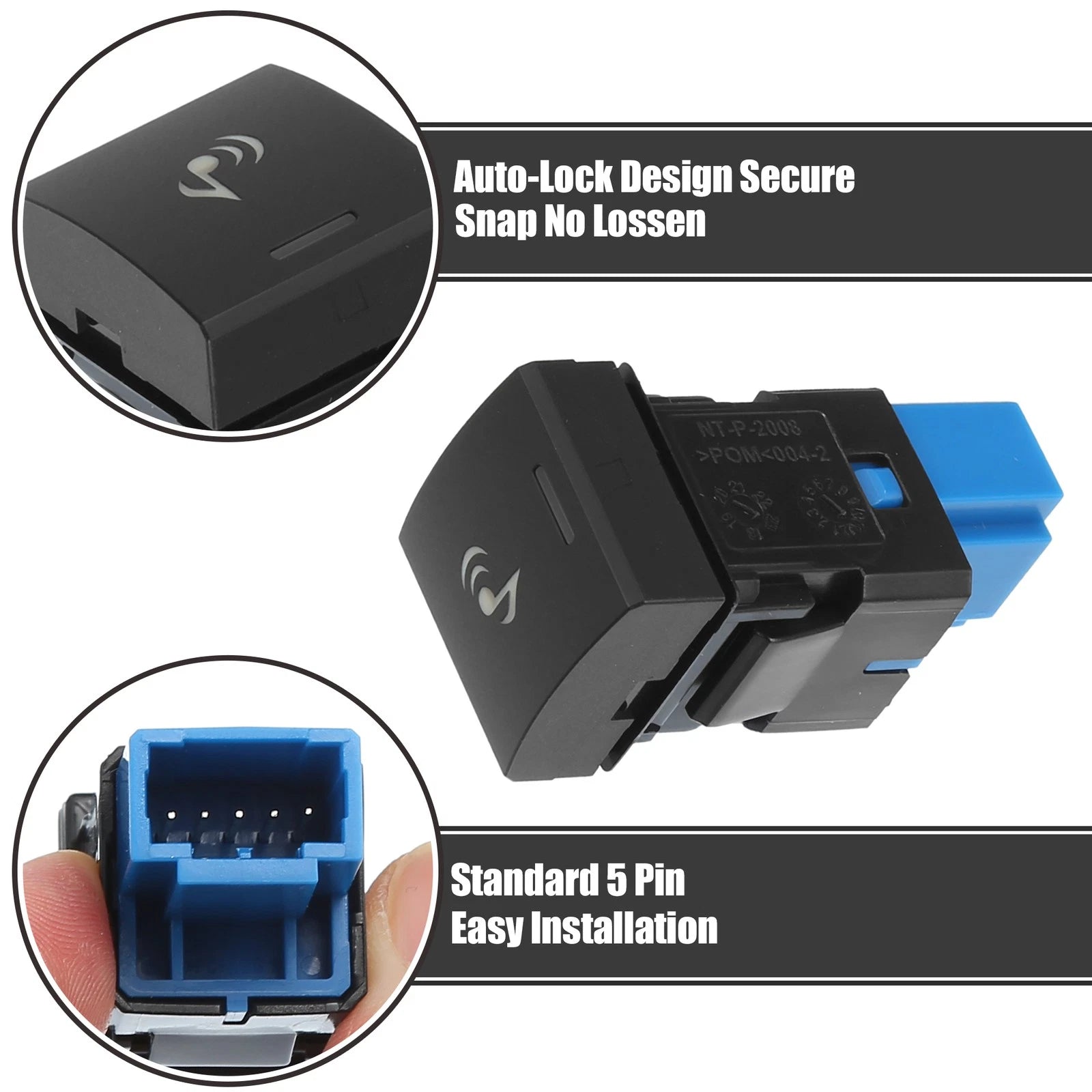 1 Pcs Hole Expansion Port Music Switch with Wire for Toyota Vehicles