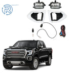 Set of 2 LED Fog Lights with Bezel for GMC Sierra 1500 Denali/AT4/SLT (2019–2021)
