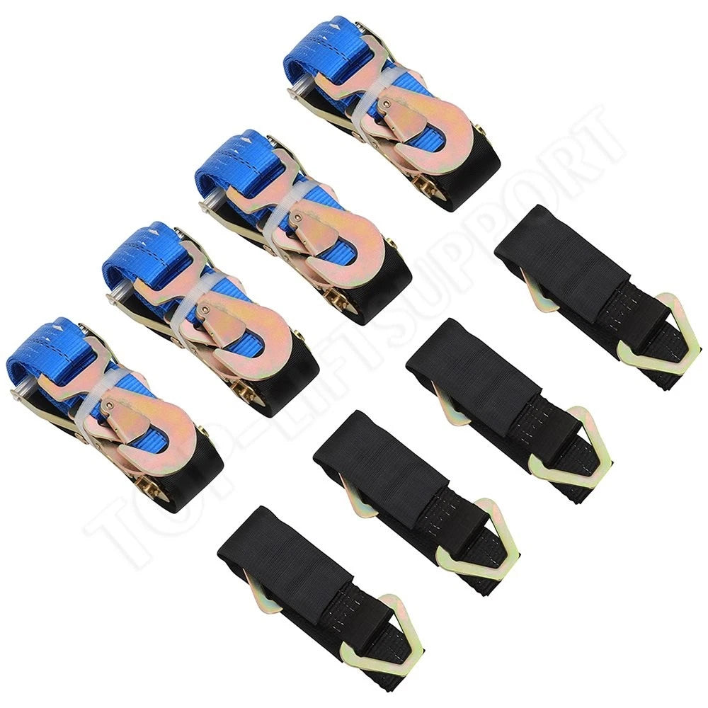 Set of 4 Blue Axle Straps for Car Hauler Trailer