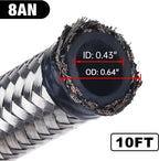 10FT AN8 Nylon Braided Oil Fuel Line + Fittings for Universal Applications