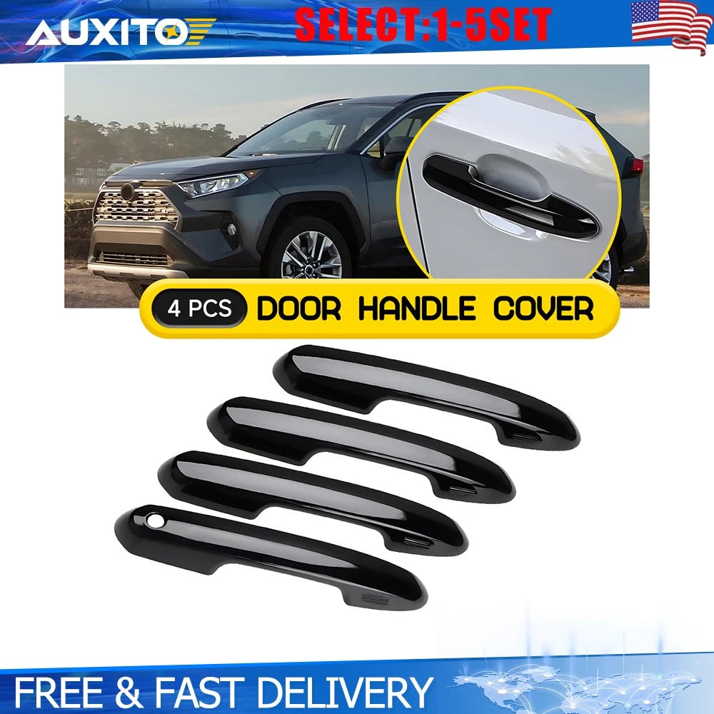 Gloss Black Door Handle Cover for Toyota RAV4 Highlander (2019–2025)