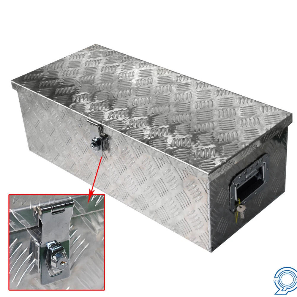 30" x 13" x 10" Silver Aluminum Tool Box for Flatbed Pickup 