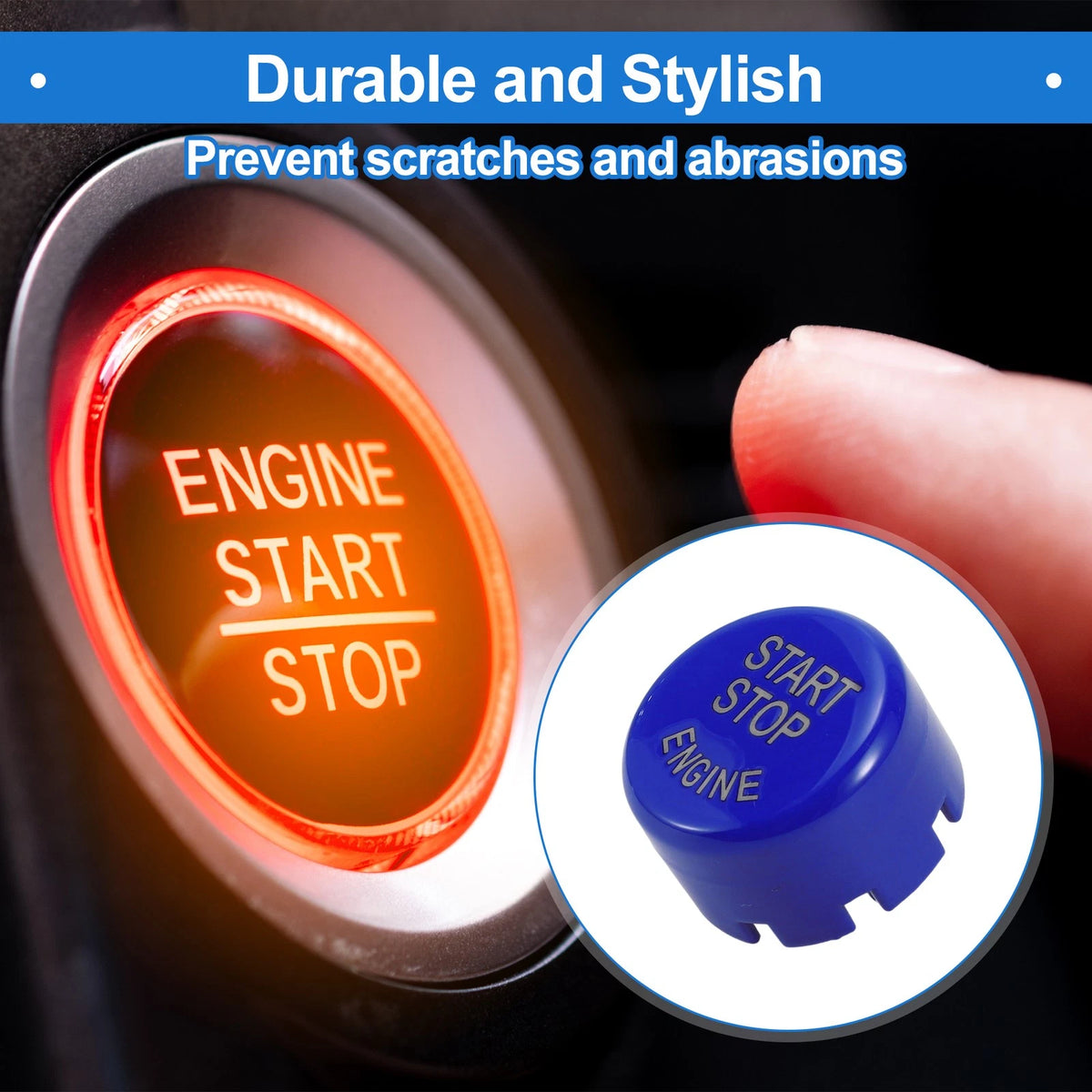 Push Start Button Cover for BMW (Compatible, 2.5cm, Blue)