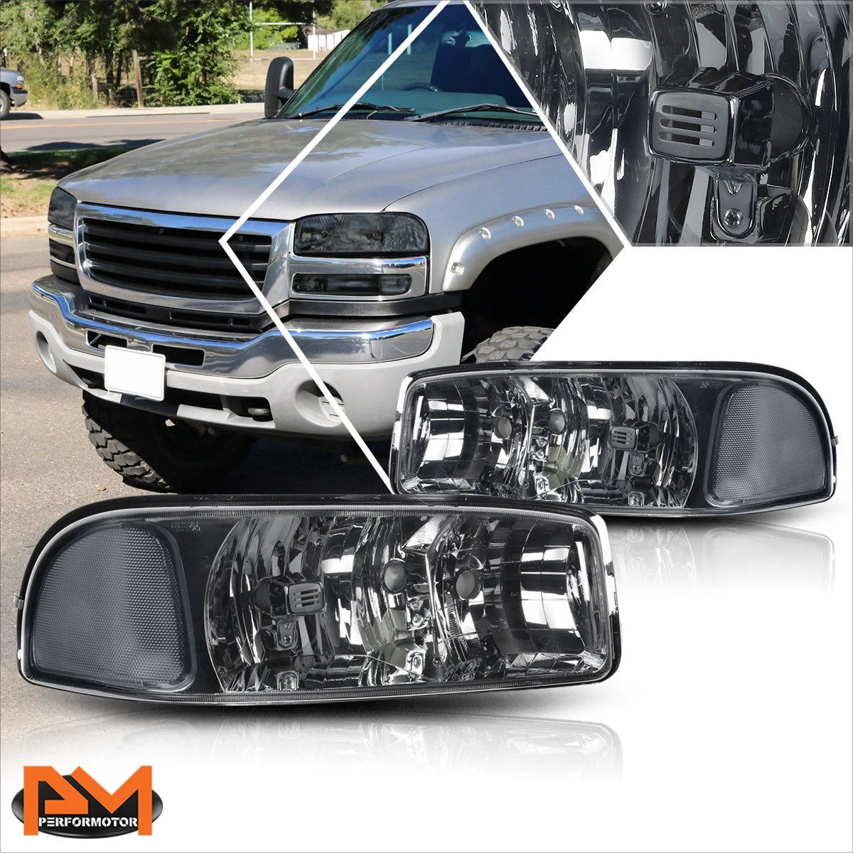 Left Side Headlight for Chevy Trax (2015–2016) Chrome Housing Amber Corner