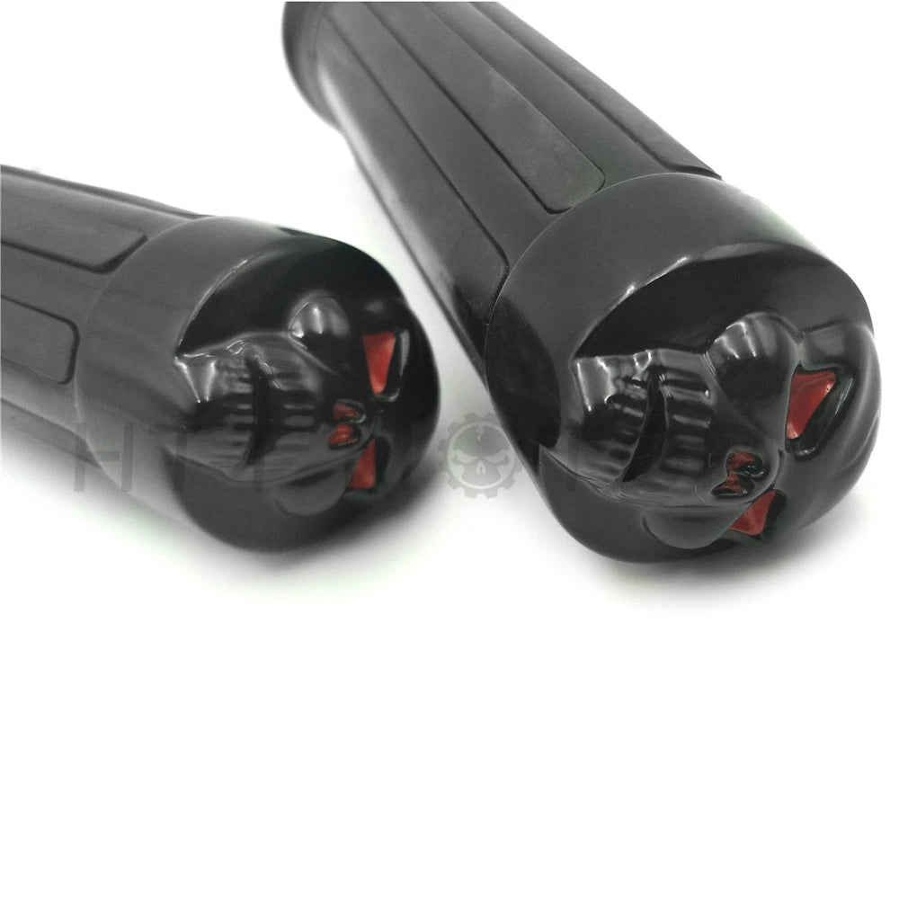 Skull Hand Grips for Harley XL 883 Hugger Sportster (1" Handlebar)