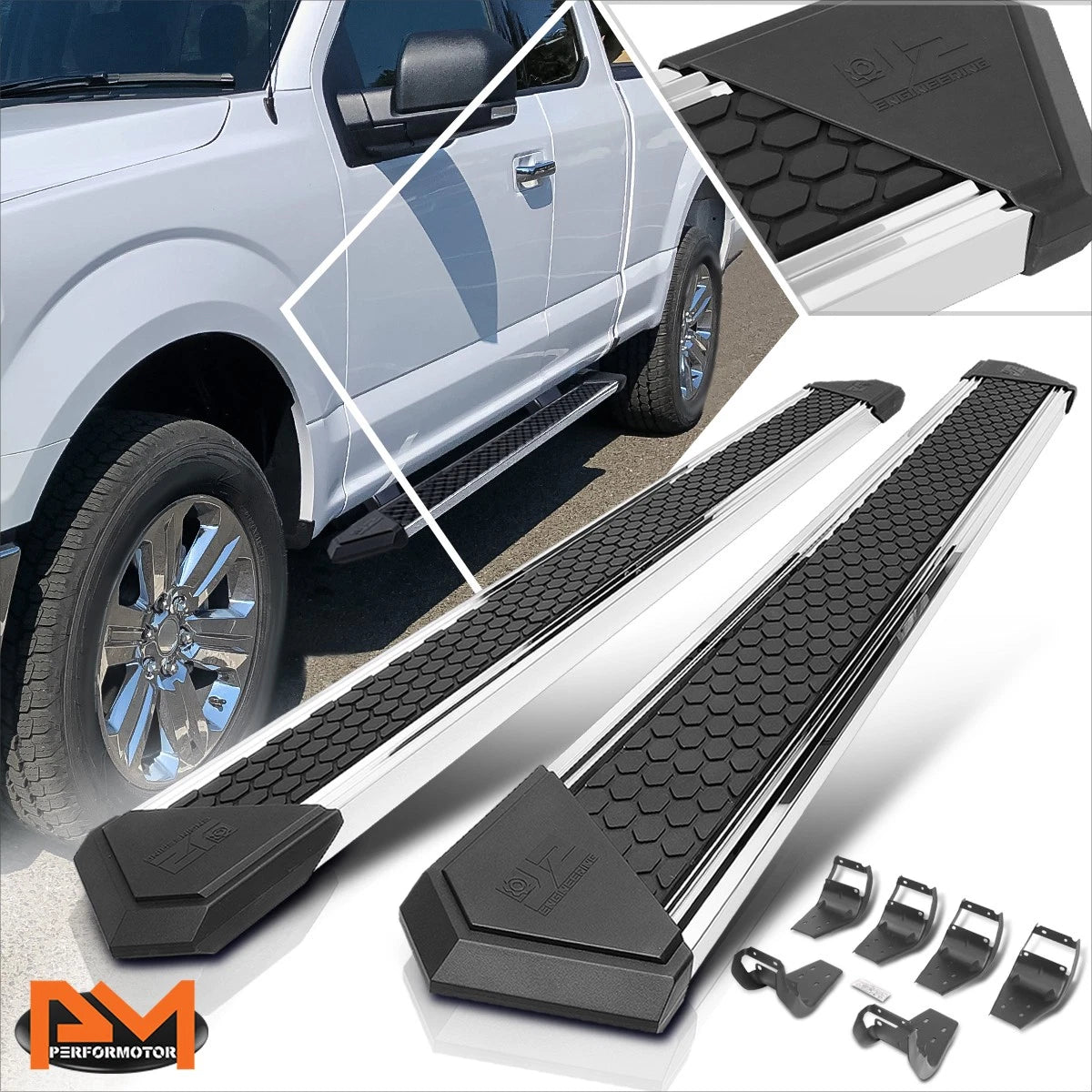 J2 Step Bar Running Board for Ford F150-F350 (2015–2020) 8" Honeycomb Pad
