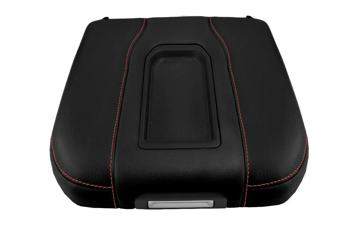 Console Lid Armrest Cover for GMC Sierra (2019–2020) Red Stitch