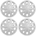 15" 5 "V" Spoke Spring Steel Clip Silver Wheel Cover Hubcaps - UARFH502