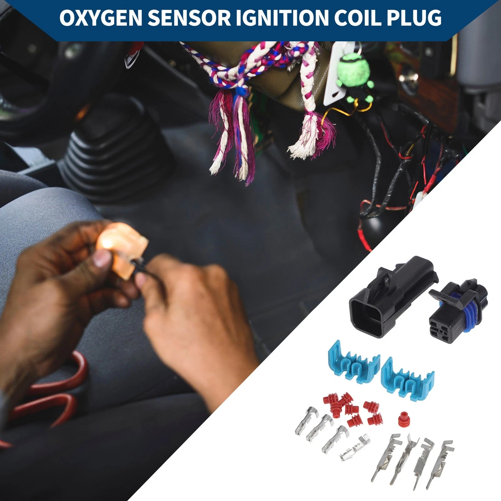 Set of 4 Oxygen Sensor Ignition Coil Plugs for Chevy 