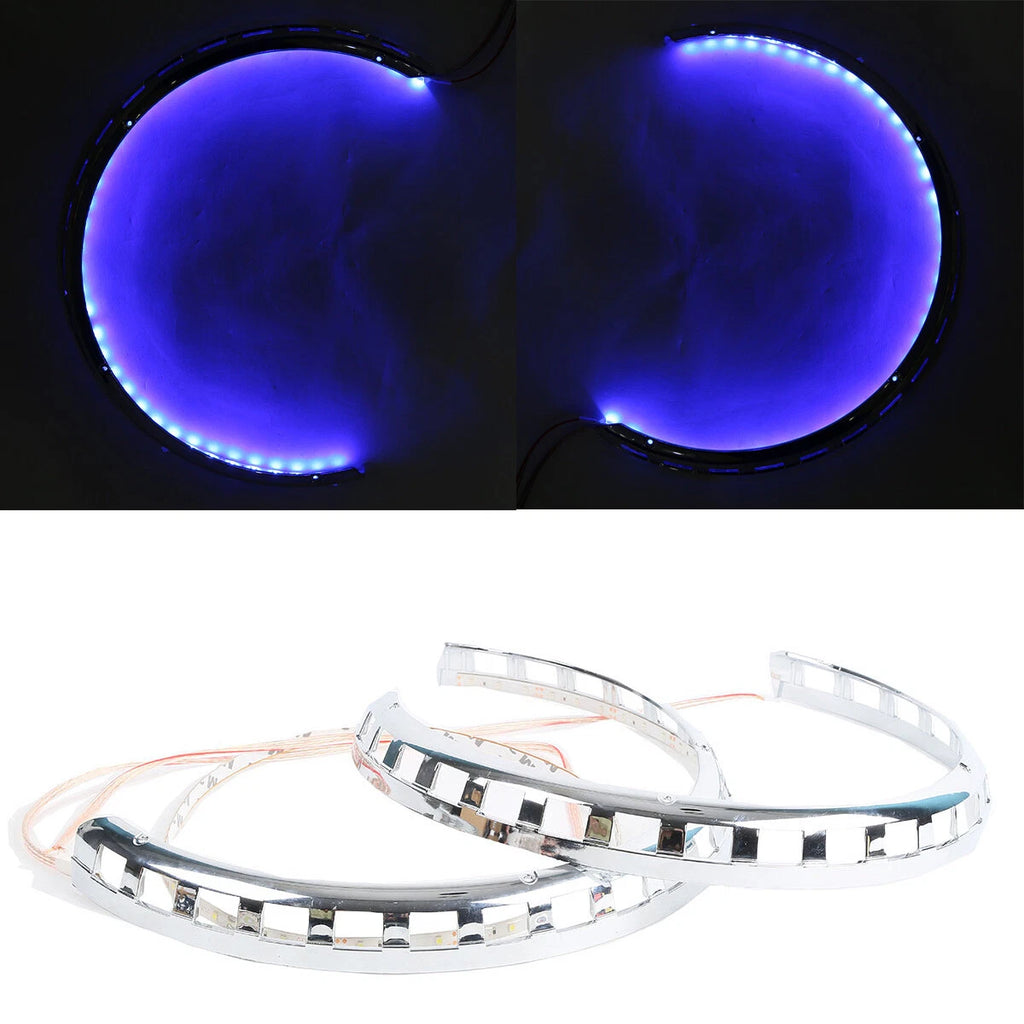 LED Brake Rotor Covers Ring of Fire Blue for Honda GL1800 (2001–2017) F6B (2013–2017)