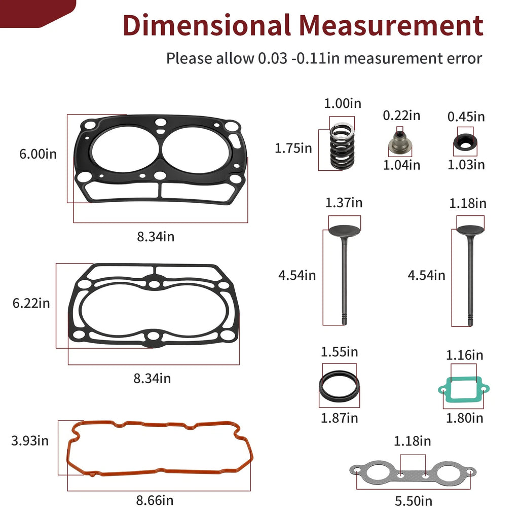 Top End Cylinder Gasket Kit & Valve Seals for Polaris Ranger 800 EFI (2013–2014)