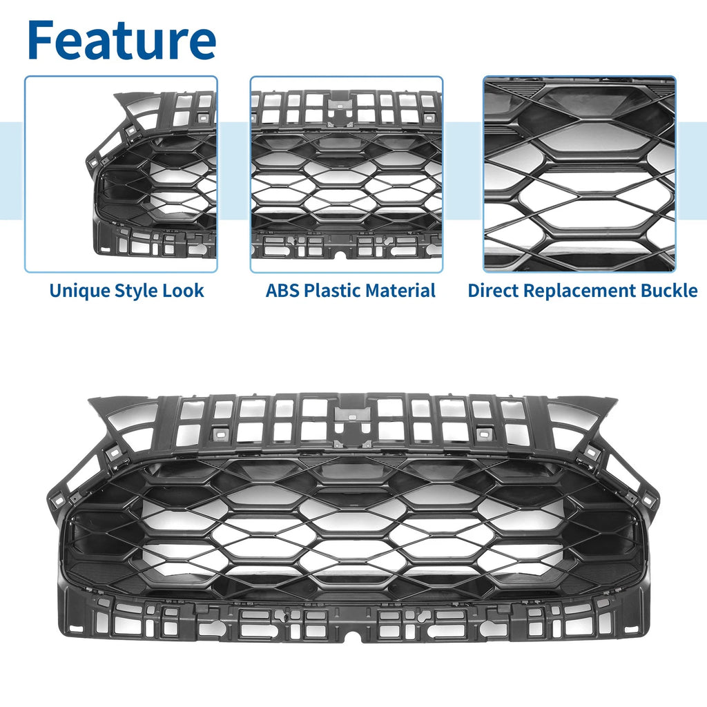 Front Upper Hood Bumper Grille for Honda HR-V (2023–2024) ABS Black