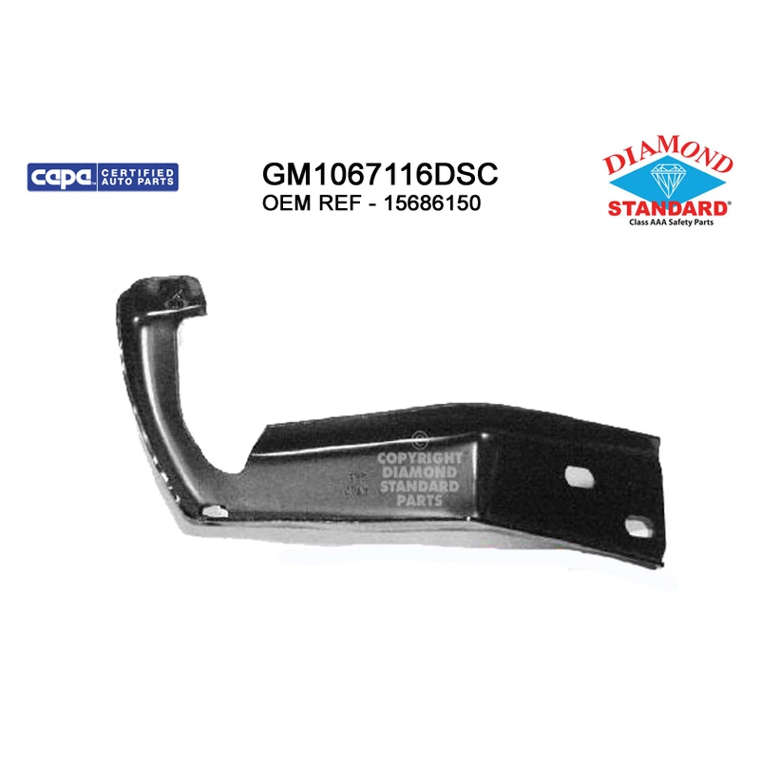 Replacement Steel Front Passenger Side Outer Bumper Face Bar Brace