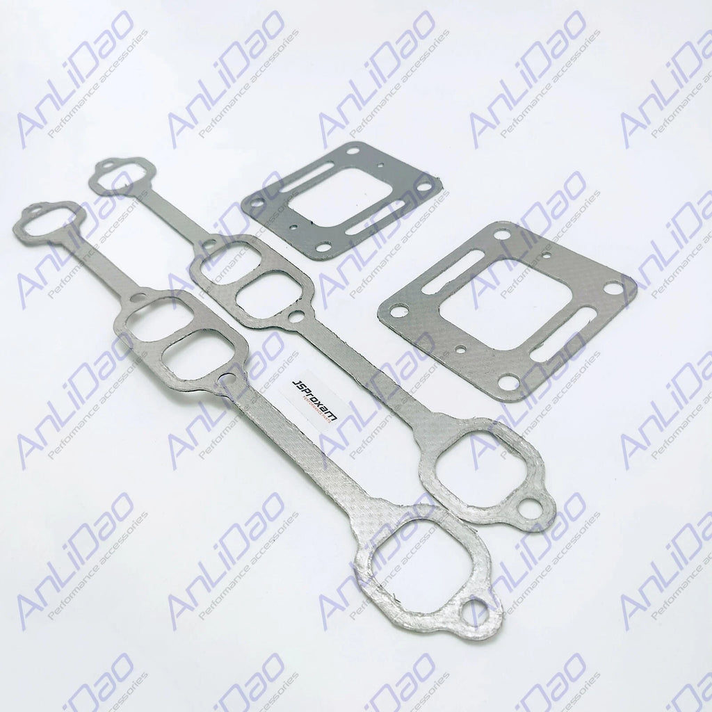 Set of 2 Manifold & Riser Elbow Gaskets for Mercruiser 5.7L 350 (27-33395, 27-863724)