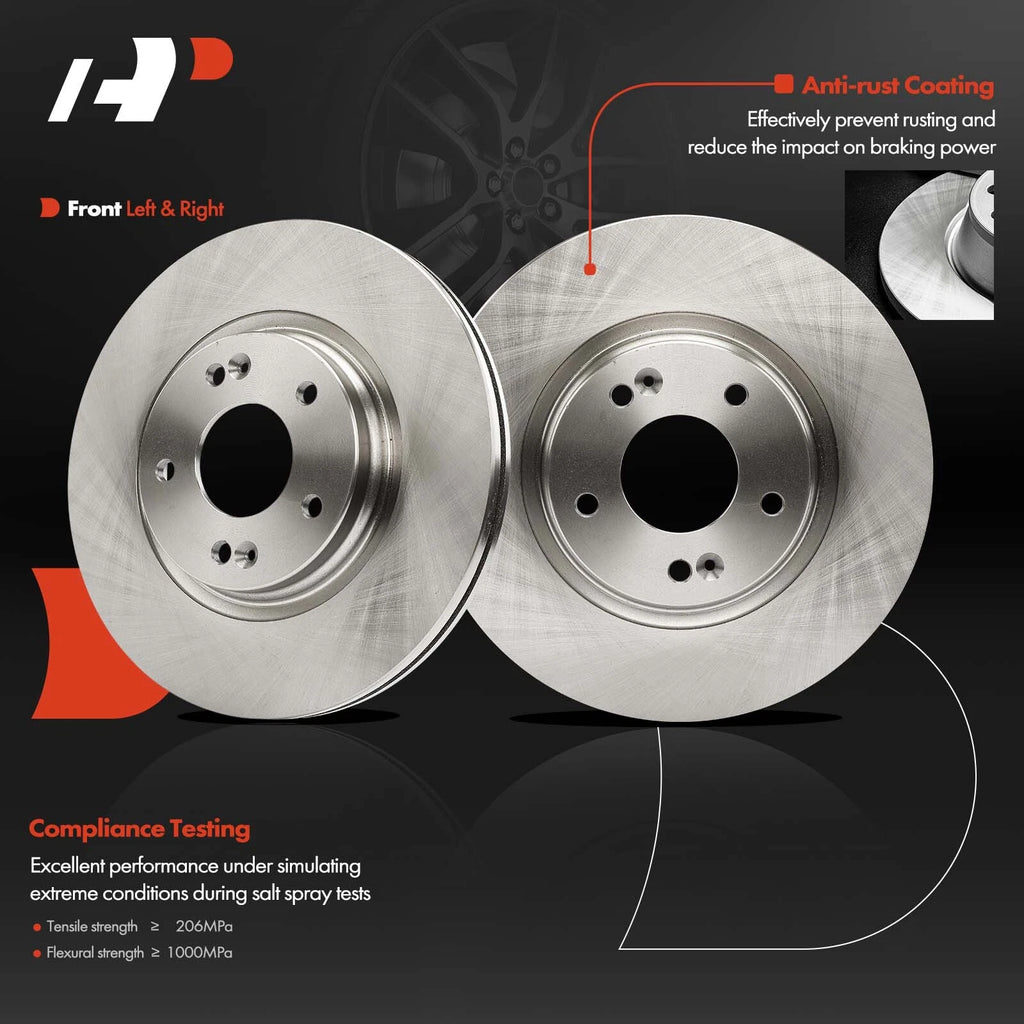 Front Disc Brake Rotors for Hyundai Elantra (2017–2020) Sonata Kia Forte