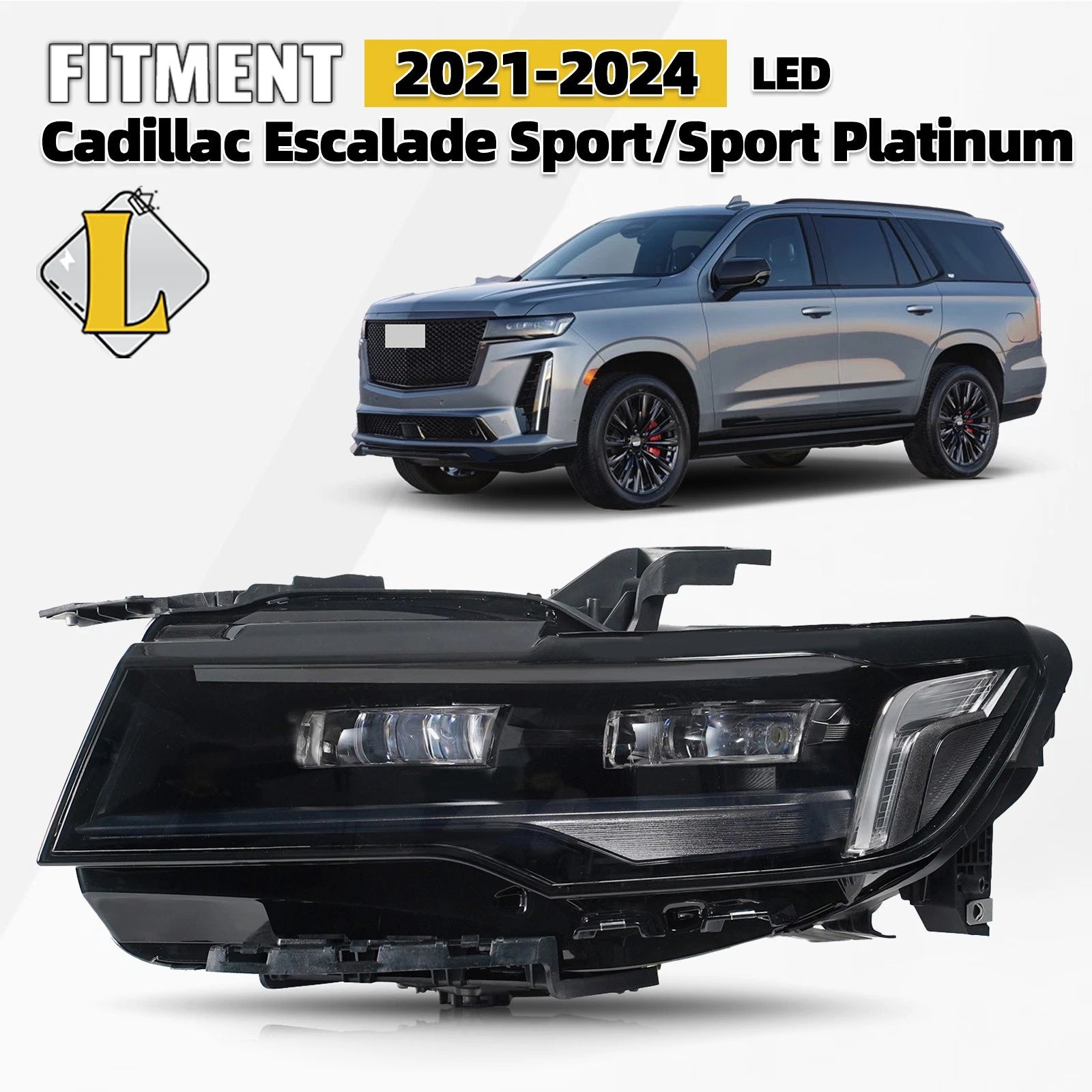 LED Headlight for Cadillac Escalade Sport/Sport Platinum (2021–2024)