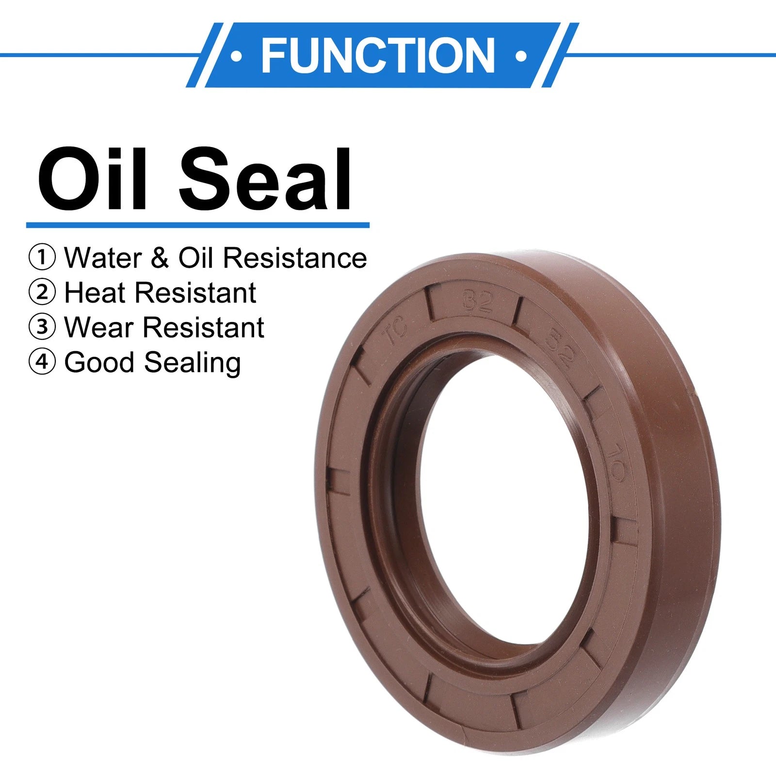 2X Oil Seal Rotary Shaft Seal FKM Rubber 32x52x10mm for Various Models 