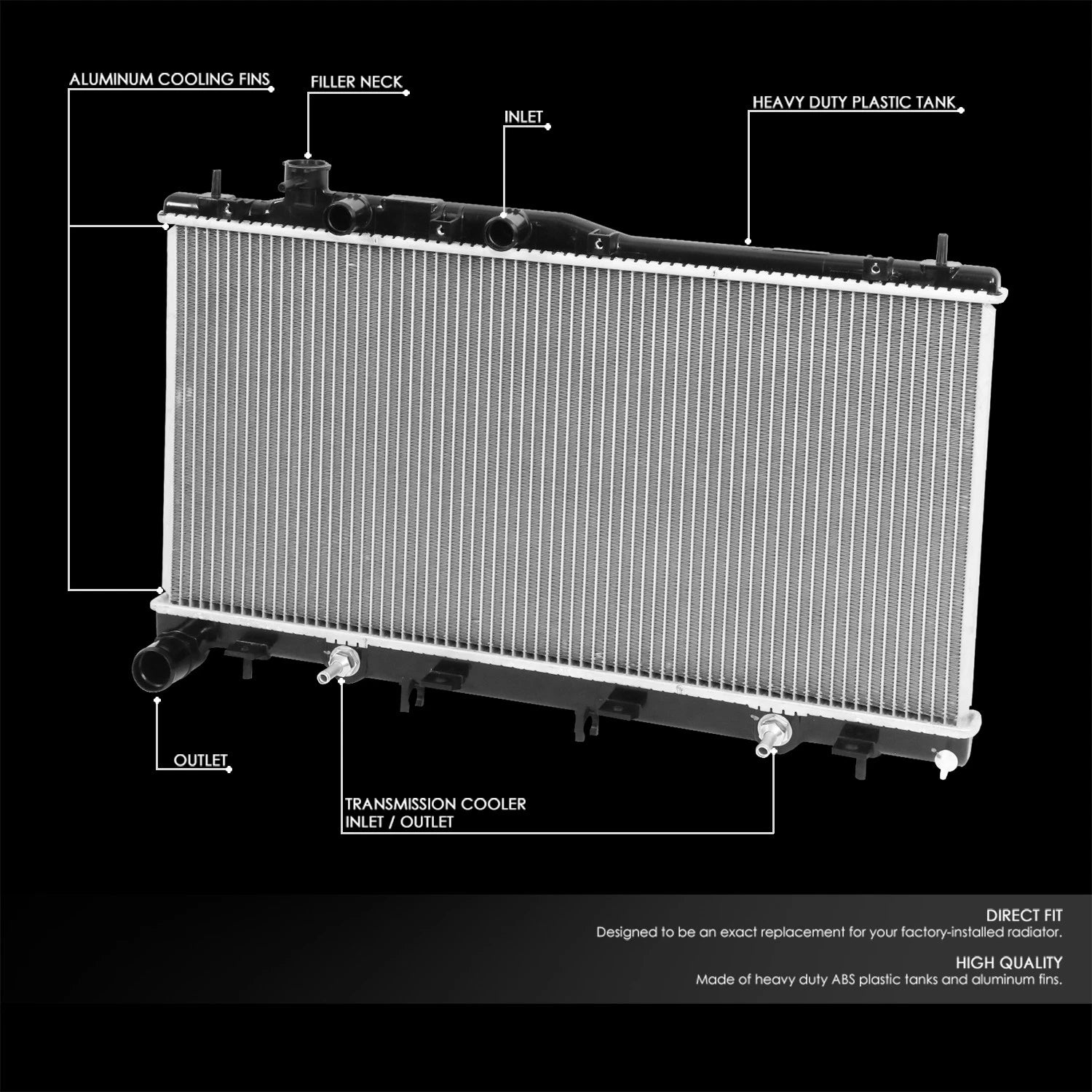 Aluminum Engine Cooling Radiator for Subaru Legacy Outback (2005–2009) DPI 2779