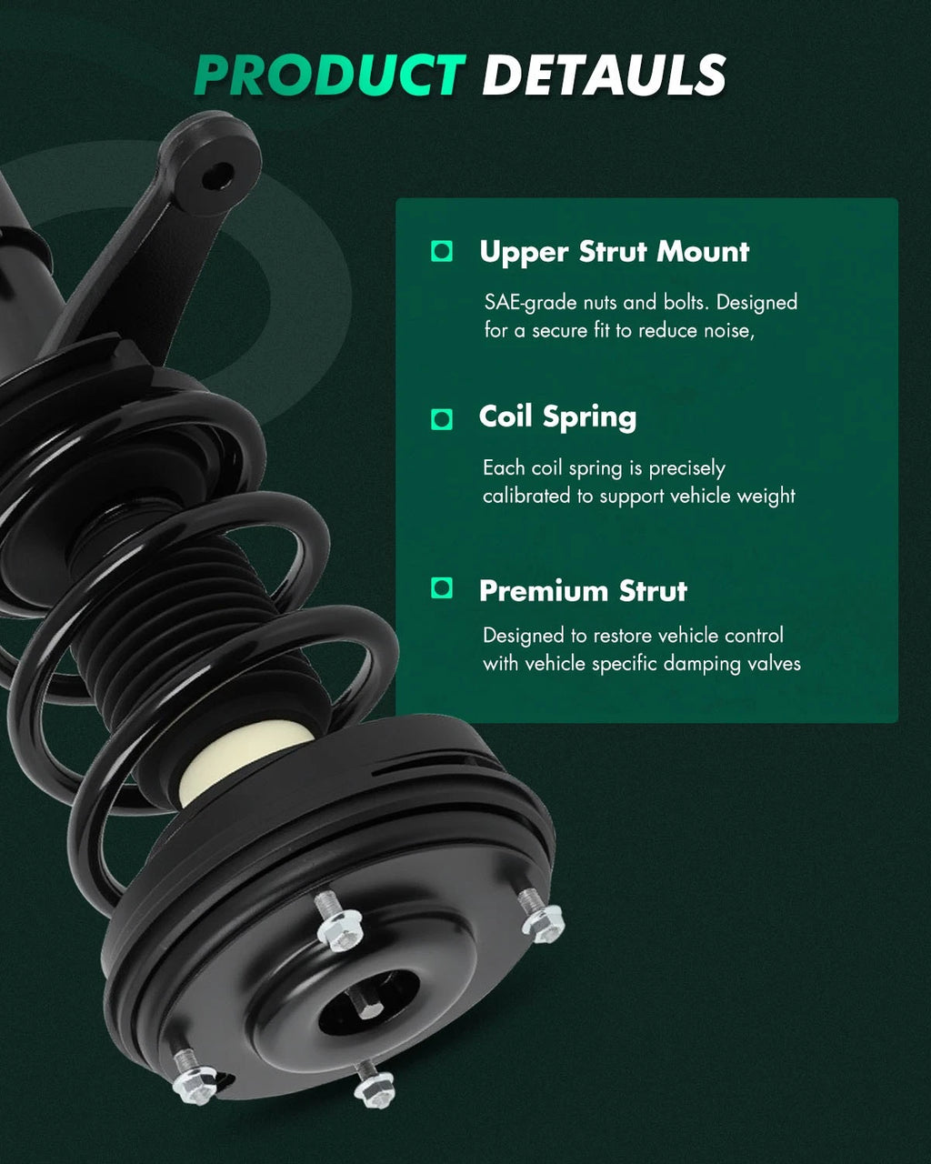 Front Complete Struts w/Coil Springs for Chrysler 300M Intrepid (1999–2004)
