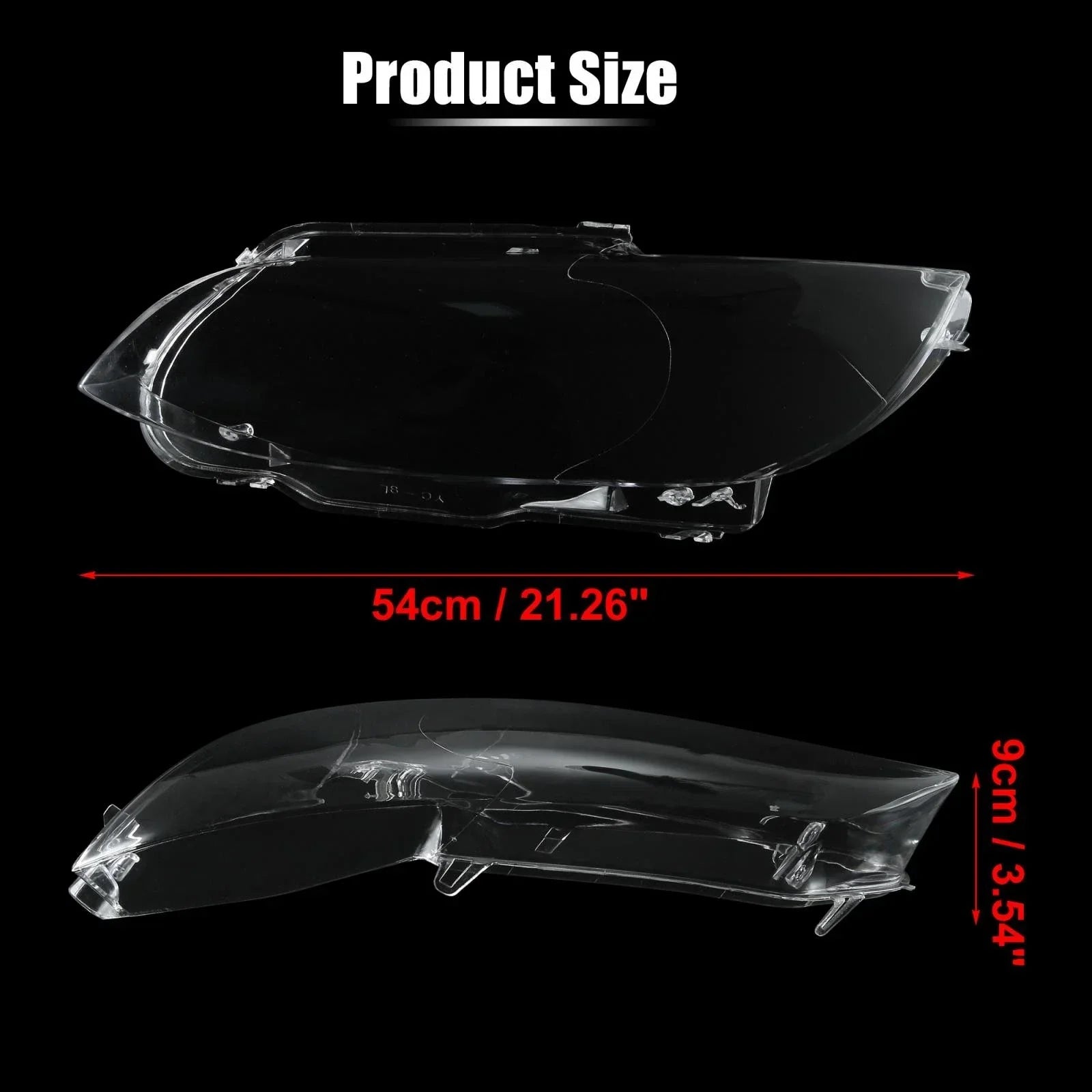 1 Pair Front Headlight Lens Cover PC Shell for BMW M3 (2008-2013)