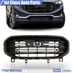 Front Upper Grille for GMC Terrain (2018–2021) Gloss Black Denali Style