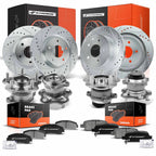 Drilled Rotors & Brake Pads & Hub Bearings for Nissan Rogue 