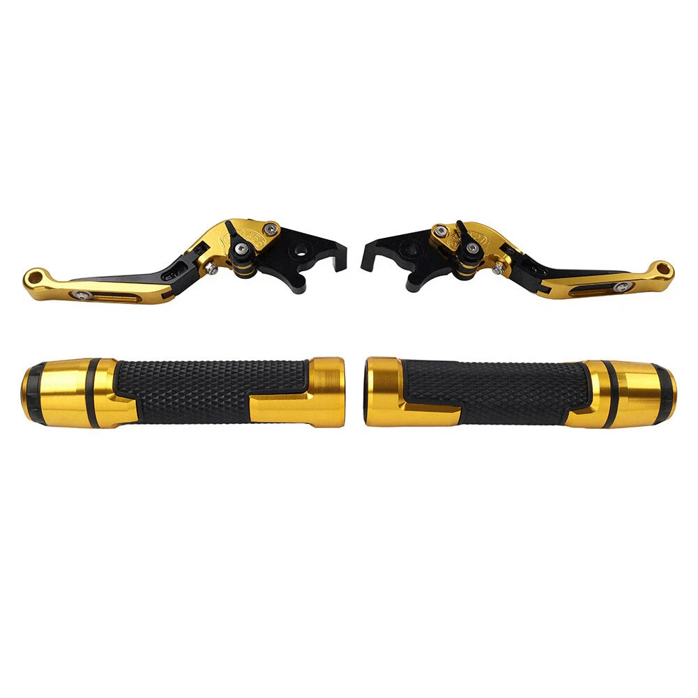 Set of 2 Gold Extendable Brake Clutch Lever for Suzuki GSXR600/1000 (2001–2023)