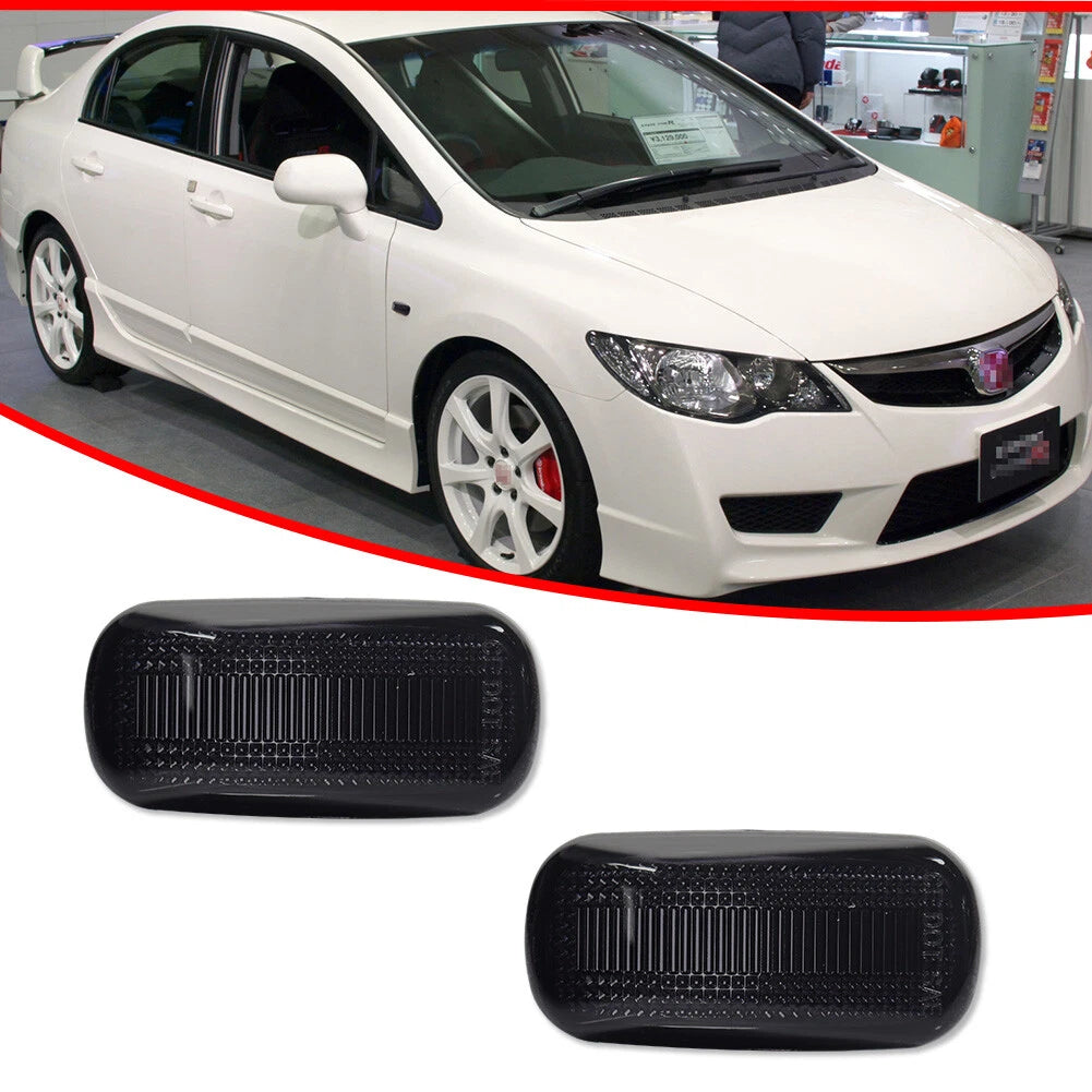 Smoke Lens Front Side Marker Lights for Honda Acura RSX Integra Civic (2002–2006)
