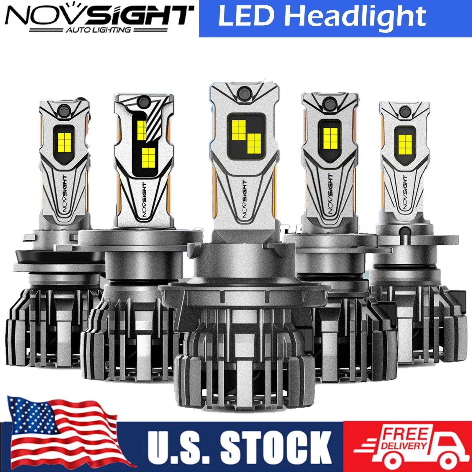 H11 9005 9006 H4 H7 H13 LED Headlight Bulbs Kit for Vehicles