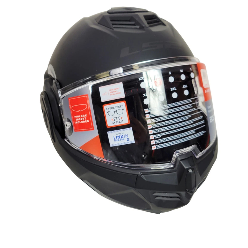 LS2 Advant Noir Modular Motorcycle Helmet for Motorcycle (XS)
