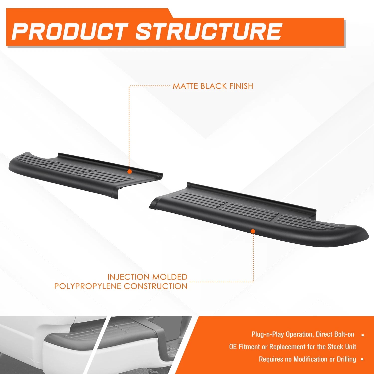 Set of 2 Rear Bumper Side Step Pads for Toyota Tundra (2000–2006)