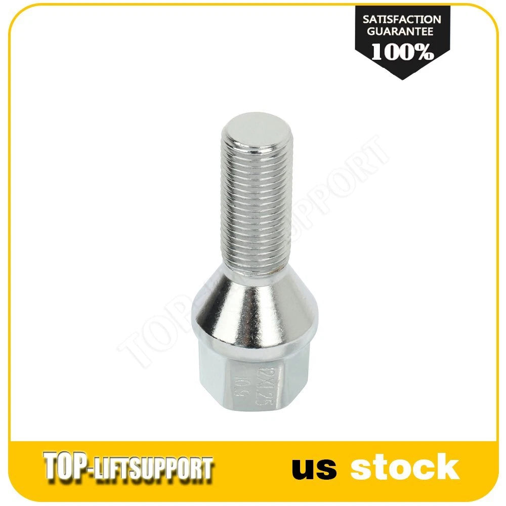 Set of 20 M12x1.25 Silver Wheel Lug Bolts for Jeep Cherokee, Dodge Dart