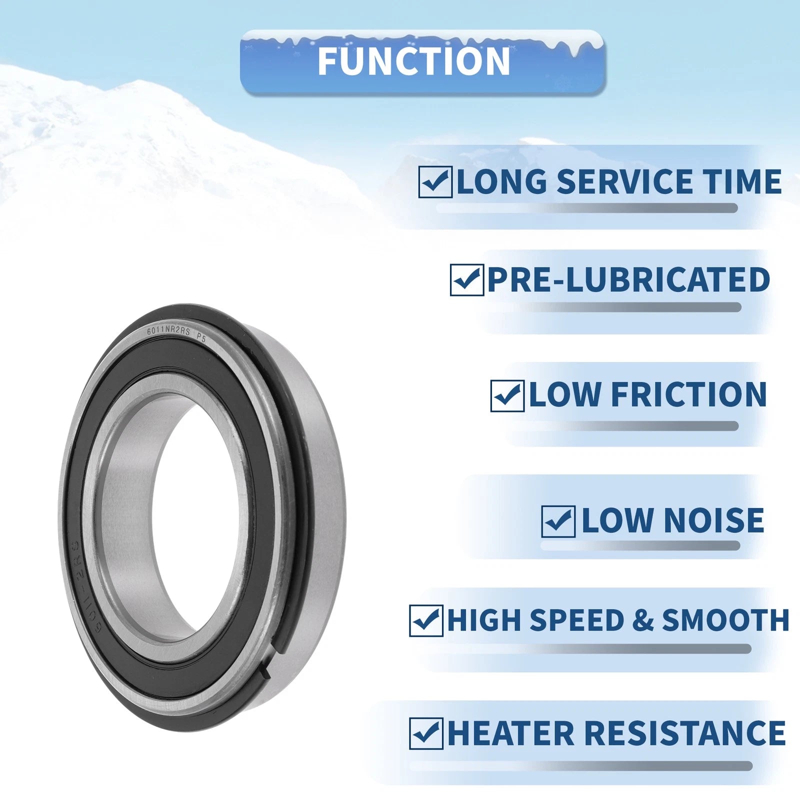 Deep Groove Ball Bearing 55x90x18mm for Scooter Skateboard (6011NR2RS)